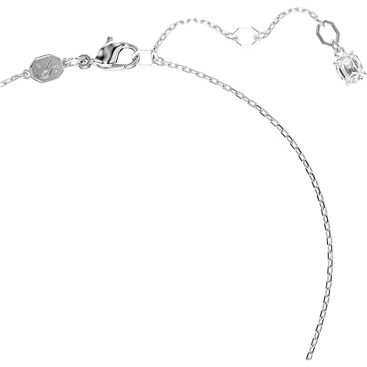 Swarovski Idyllia Herz-Anhänger, Rhodinierte Damenhalskette mit Swarovski Kristallen, Weiß – Bild 3