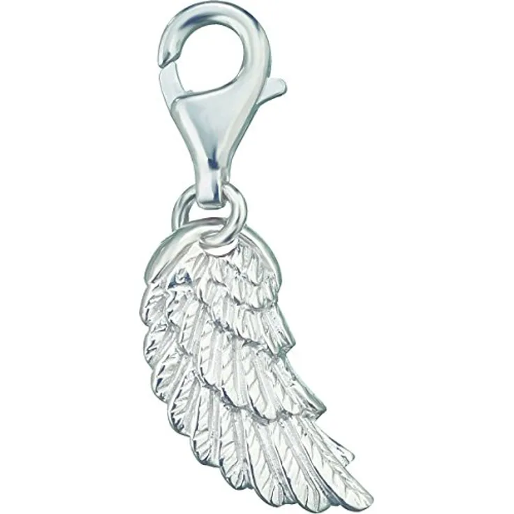 Engelsrufer Damen-Charm Flügel 925 Silber rhodiniert, filigran und detailreich verarbeitet, 18 mm