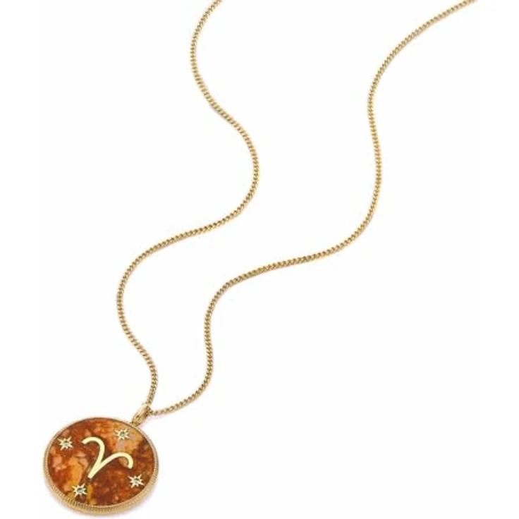 Fossil Damen-Edelstahl-Halskette, orange mit Karabinerverschluss – Bild 3