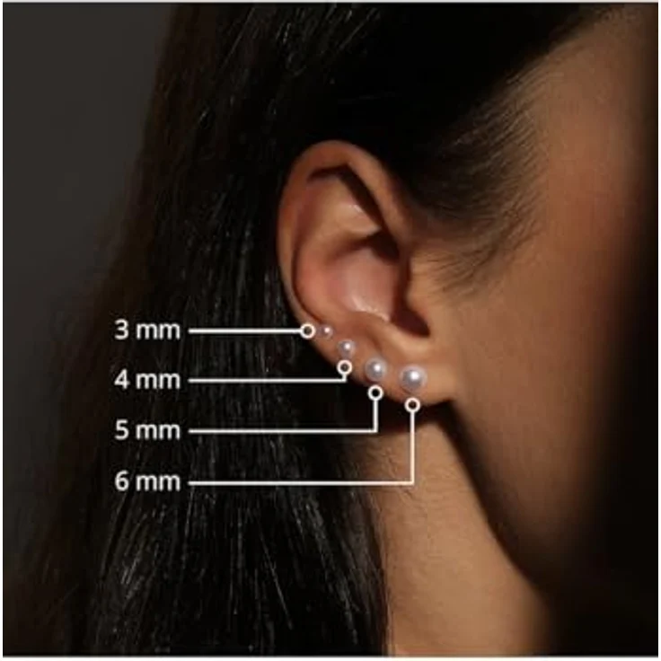 FAVS Damen-Ohrstecker 375er Weißgold mit 2 Zirkonia, elegantes Design, One Size – Bild 5