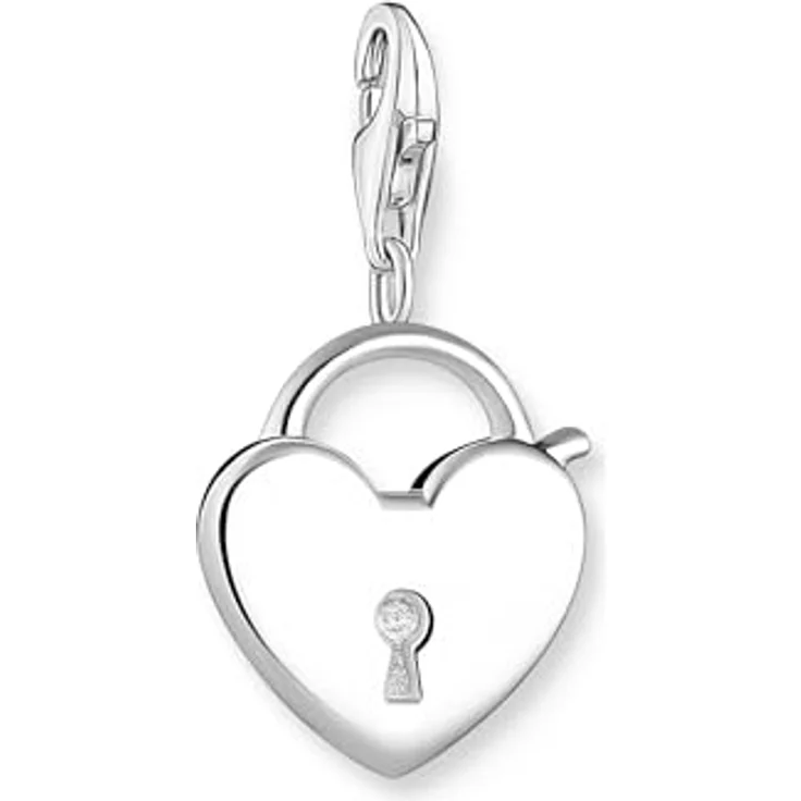 THOMAS SABO Damen-Charm Club-Anhänger Schloss, 925er Sterlingsilber mit Karabinerhaken – Bild 1