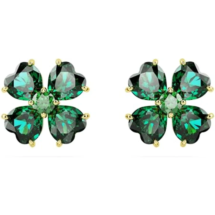Swarovski Ohrstecker Idyllia 5666236, grün mit Kristall-Besatz, vergoldet, 1 cm – Bild 1