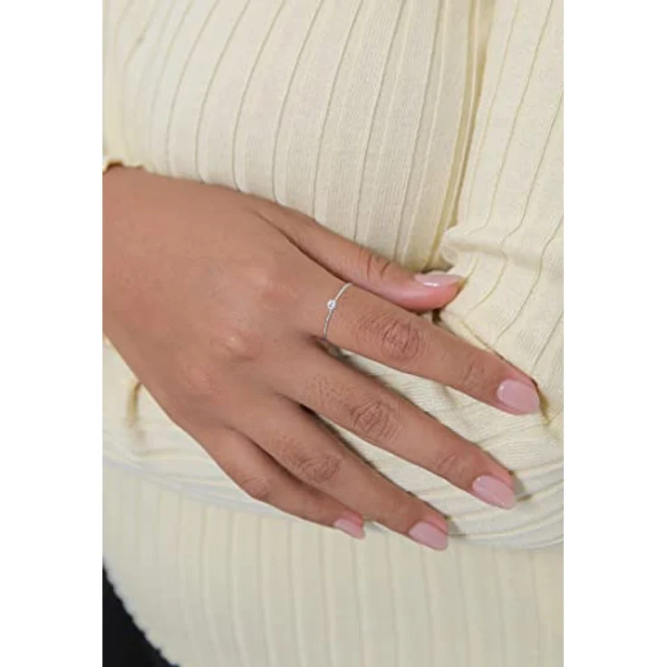 Elli Damen Ring Solitär mit Glaskristall in 925 Sterling Silber, handgefertigt, anlaufgeschützt – Bild 4