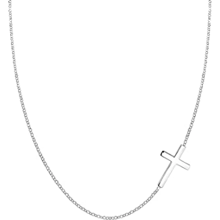 Elli Halskette Damen Kreuz Anhänger Religion Basic, 925 Sterling Silber, handgefertigt, anlaufgeschützt, zeitloses Design – Bild 1
