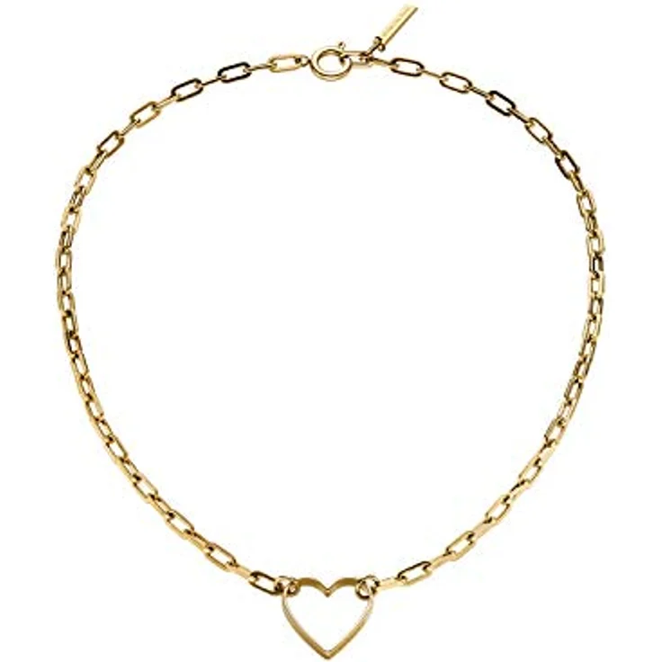 LIEBESKIND Berlin Damen-Collier Herzette, Edelstahl vergoldet, Länge 32-45 cm, Federringverschluss – Bild 1
