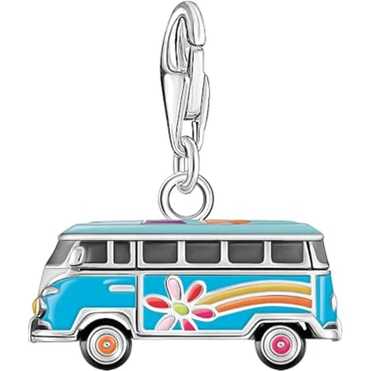 THOMAS SABO Charm-Anhänger Original Volkswagen Hippie-Bus, Silber, aus 925 Recyceltem Silber, Höhe 18,50 mm, Breite 17,00 mm, Karabinerverschluss – Bild 5