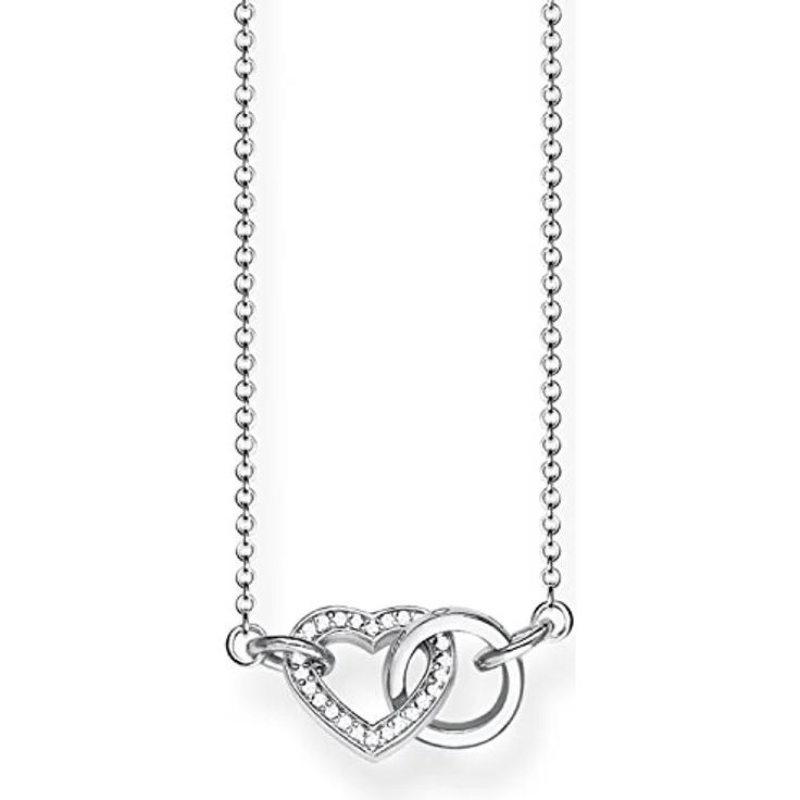 Thomas Sabo Damenkette Herz-Kreis Zirkonia, 925 Sterling Silber, 45 cm, KE1643-051-14-L45v – Bild 1