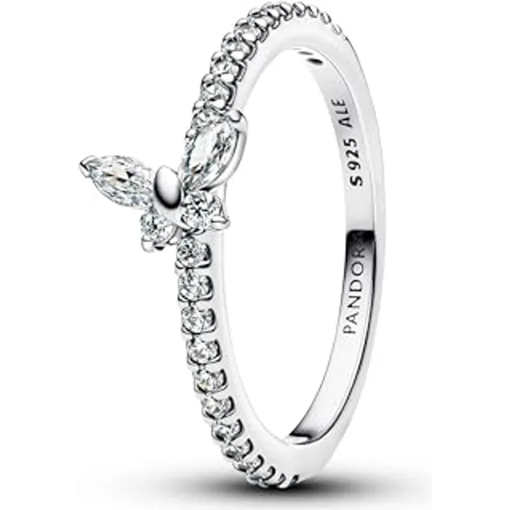 Pandora 194269C03 Damenring, Silber mit funkelnad Schmetterling und weißen Zirkonia, 54/17,2