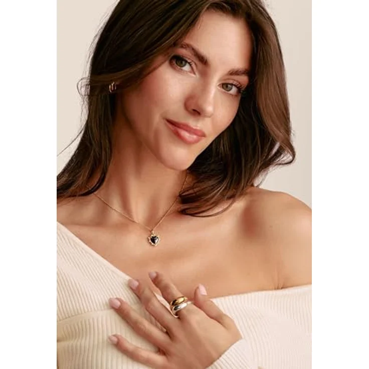 THOMAS SABO Charm-Anhänger Schwarzes Vintage-Herz mit Zirkonia, 18-karätig vergoldet, beidseitig tragbar – Bild 4