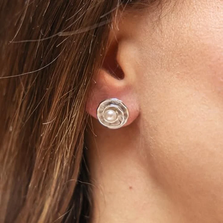Celesta Damen Ohrringe 925 Silber, Ohrstecker mit 5,5mm Süßwasserzuchtperlen, hochglanzpoliert, ohne Silbergrau, 1cm – Bild 3