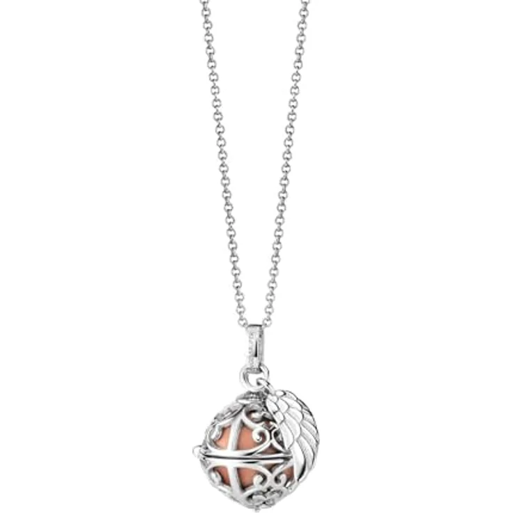 Engelsrufer Damen Halskette ERN-ER23-16-XS, Sterling Silber mit roséfarbener Klangkugel, Karabinerverschluss, 45+5 cm, nickelfrei – Bild 2