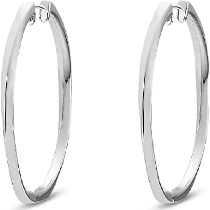 JETTE Damen-Creolen aus 925er Silber rhodiniert, Durchmesser 40 mm, Silber 85713477