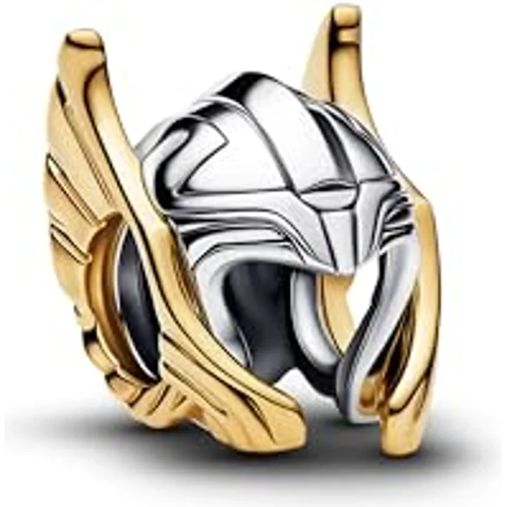 PANDORA Moments Marvel Thor Helm Charm, Sterling-Silber mit 14K vergoldeter Metalllegierung, Kompatibel mit Pandora Moments, 764215C00 – Bild 1