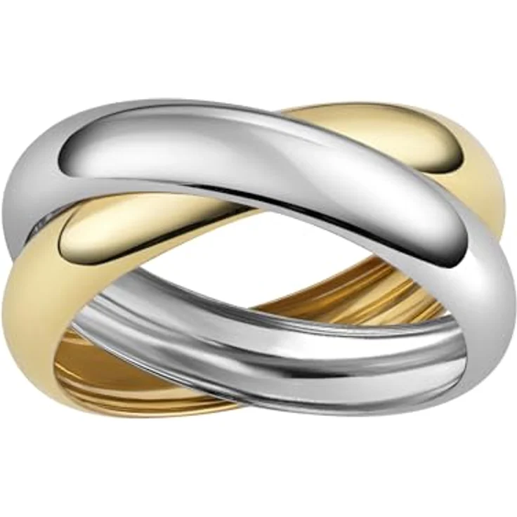 Fascination by Ellen K. Damen Ring 585/- Gold, glänzend, Band-Ring mit beweglichen Schienen, inklusive Etui – Bild 1