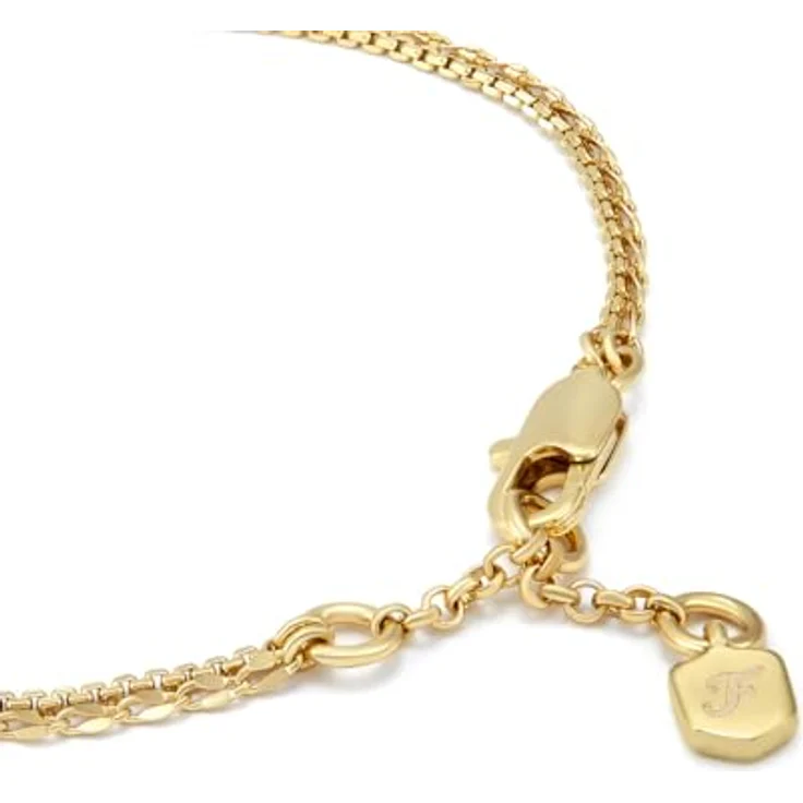 FOSSIL Damen Messing Multi Style Armband Set, goldfarbenes Metall mit Karabinerverschluss, Länge 16.5 cm + 2.5 cm und 17.5 cm – Bild 4