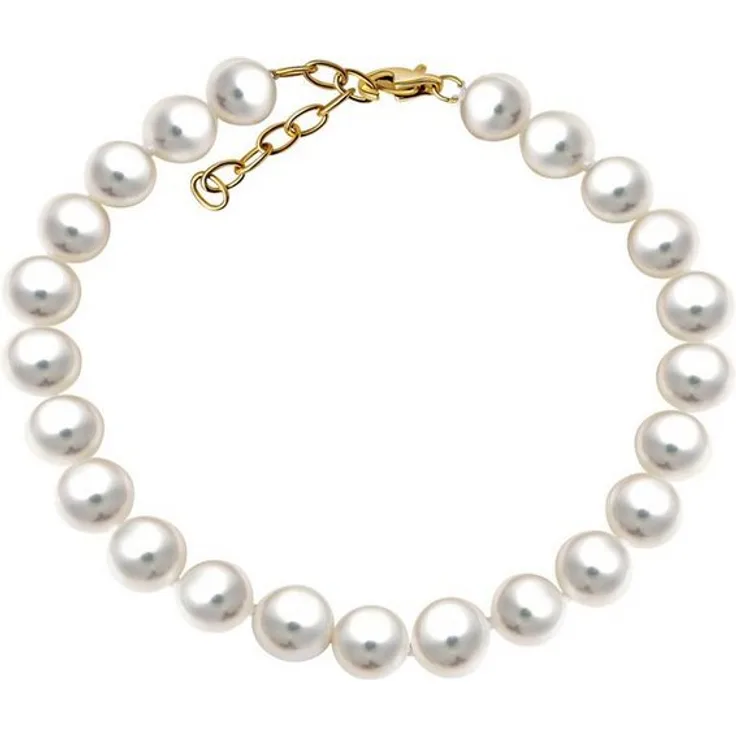 Vivance Armband 585/- Gelbgold mit Süßwasserzuchtperlen 6,5-7mm, Damenarmband, 18,3cm Länge, glänzend
