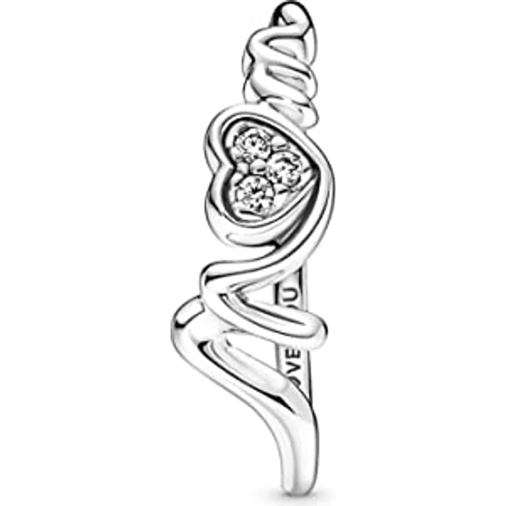 PANDORA Damen Ring "MOM mit Herz", Sterling Silber mit Zirkonia, Gravur "LOVE YOU FOREVER" – Bild 3