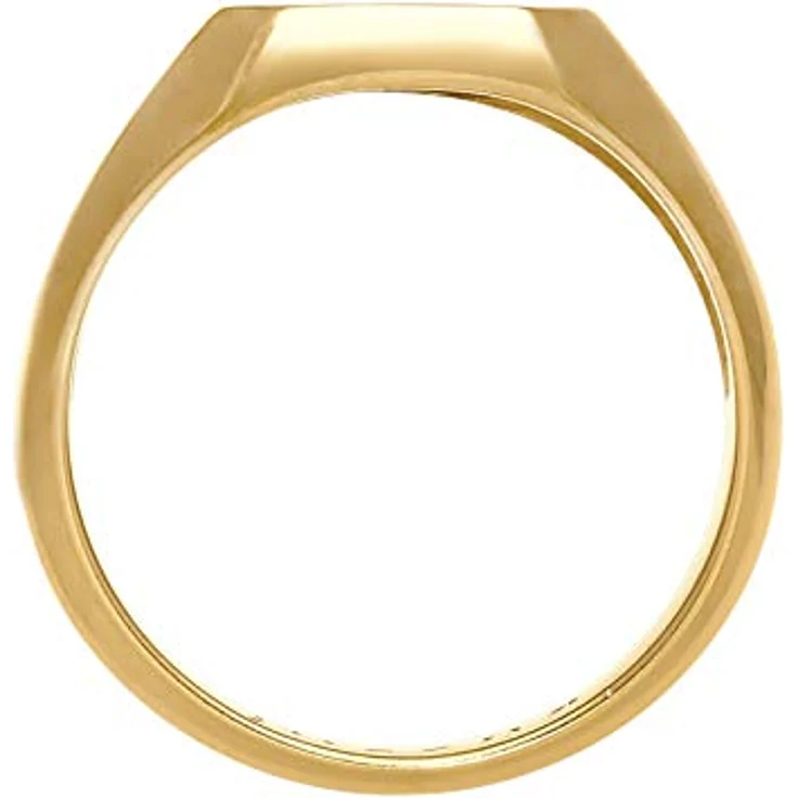 Kuzzoi Goldener Siegelring Herrenring Achteck mit schwarzer Emaille, 925 Sterling Silber vergoldet, 10 mm breit, Ringgröße 56 – Bild 3