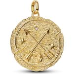 Pandora Charm-Einhänger 764084C01, gekreuzte Pfeile mit Zirkonia, 14k-vergoldet