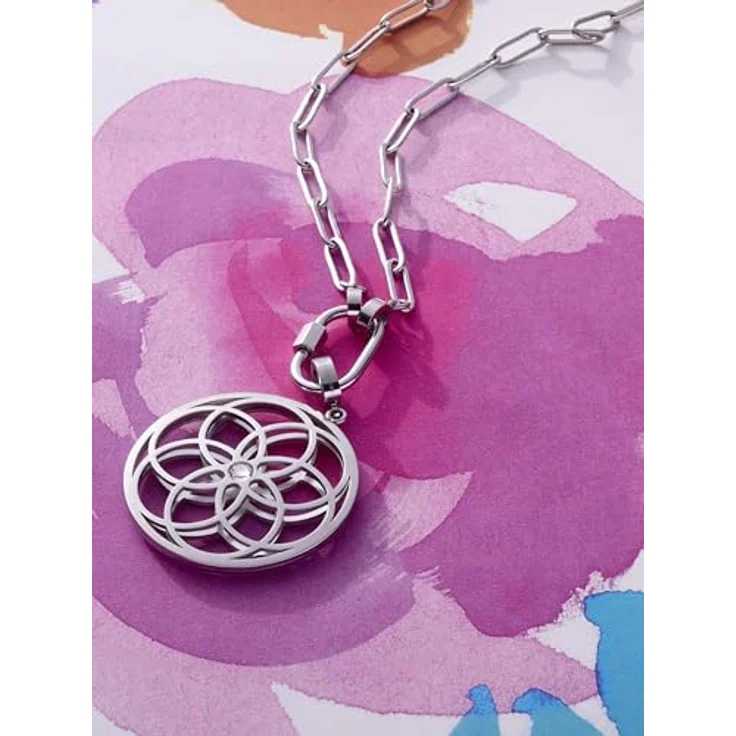 LEONARDO HOME Clip & Mix Estrella Halskette, Paperclip-Kette aus silbernem Edelstahl im Chunky-Look, 45 cm, Damen Schmuck, Geschenkidee, 019746 – Bild 5