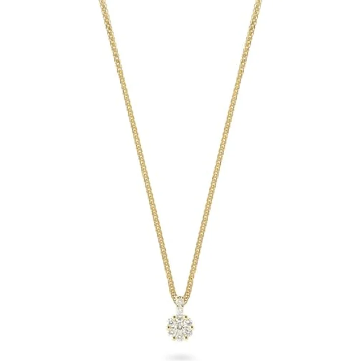 CHRIST Damen-Kette 1 Diamant, rhodiniert, 585er Weißgold mit Blüten-Anhänger im Brillantschliff – Bild 1