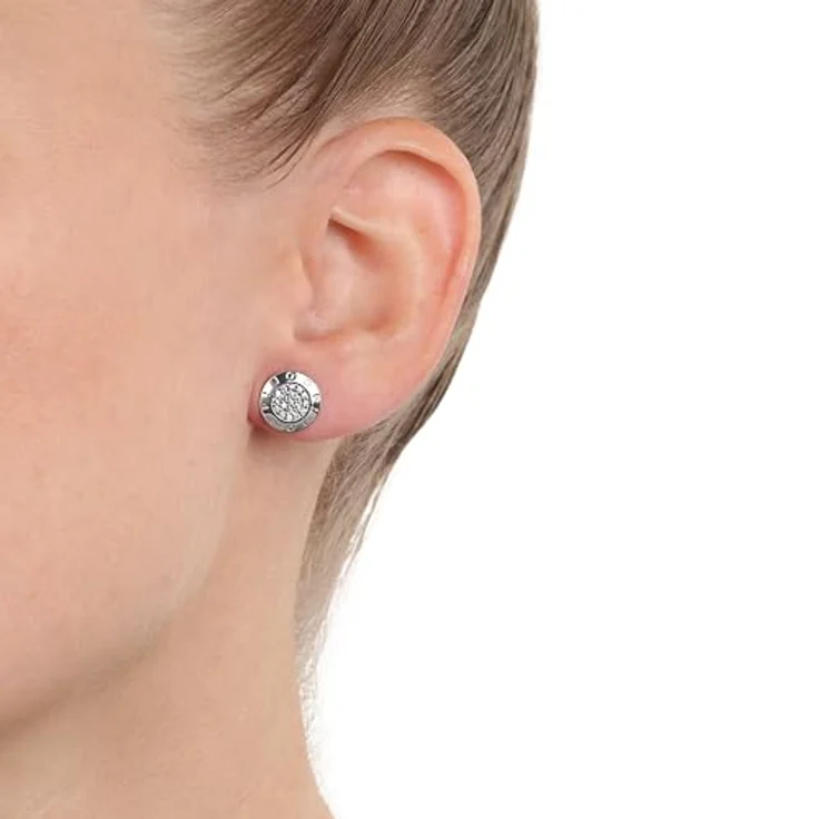 JOOP! Ohrstecker 925 Sterling Silber mit 38 Zirkonia-Steinen, rhodiniert, 10 mm, in Geschenkbox – Bild 2