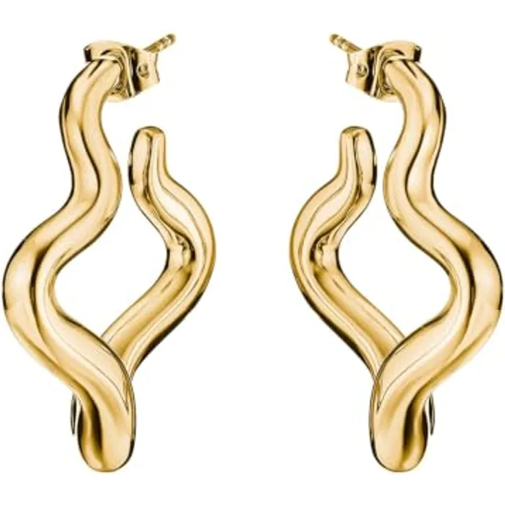 Thomas Sabo Damen-Ohrringe Creolen in Wellenform, vergoldet, gold