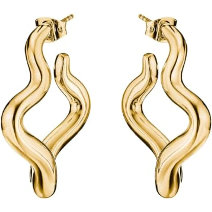Thomas Sabo Damen-Ohrringe Creolen in Wellenform, vergoldet, gold