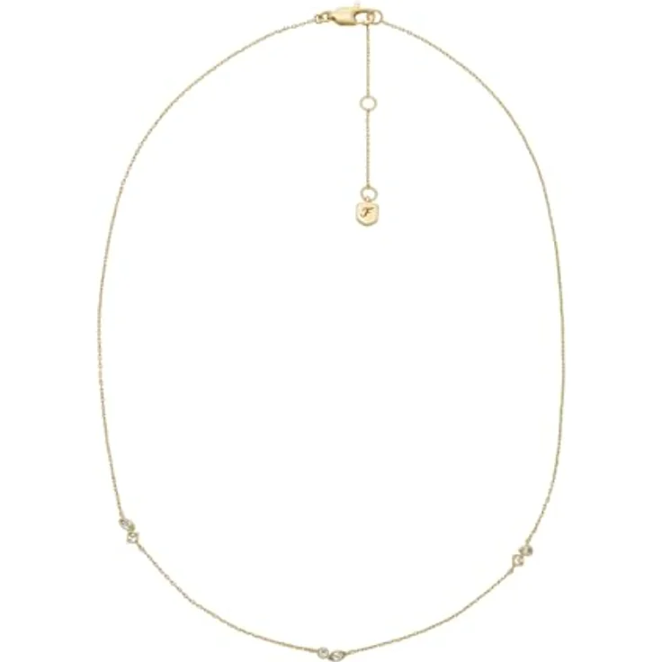 Fossil Damen Halskette aus Messing, Karabinerverschluss, 45,72 cm, heller Goldton – Bild 1