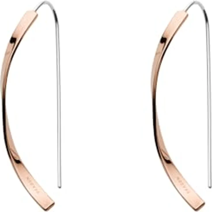 Skagen Damen Edelstahl Ohrringe, Roségoldfarben, Ohrbügelverschluss, Tropfenlänge 50mm – Bild 4
