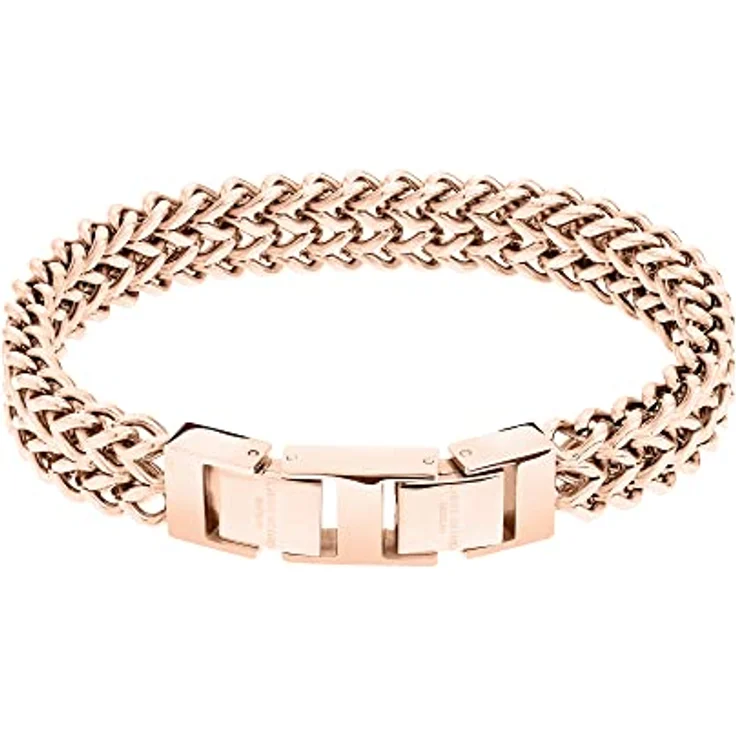 LIEBESKIND Berlin Armband LJ-1002-B-21, geflochtenes Edelstahl-Armband in IP Roségold, 21 cm mit Klappverschluss – Bild 1