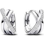 Pandora Creolen Pandora Signature 293150C01, Silber 925 mit Zirkonia-Besatz in strahlendem Weiß