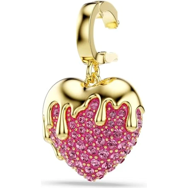 Swarovski Idyllia Charm, Herz in Rosa mit Rundschliff, 18K Goldbeschichtung und klaren Kristallen – Bild 3