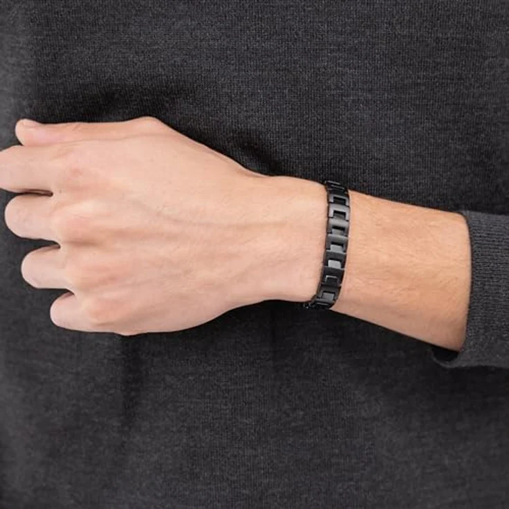 HUGO BOSS Candor Herren-Armband, skulptural mit schwarzer IP-Beschichtung und Magnetverschluss – Bild 3