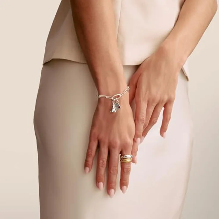 THOMAS SABO Charm-Anhänger Eiffelturm Connect, aus recyceltem 925er Silber mit Karabinerhaken – Bild 3