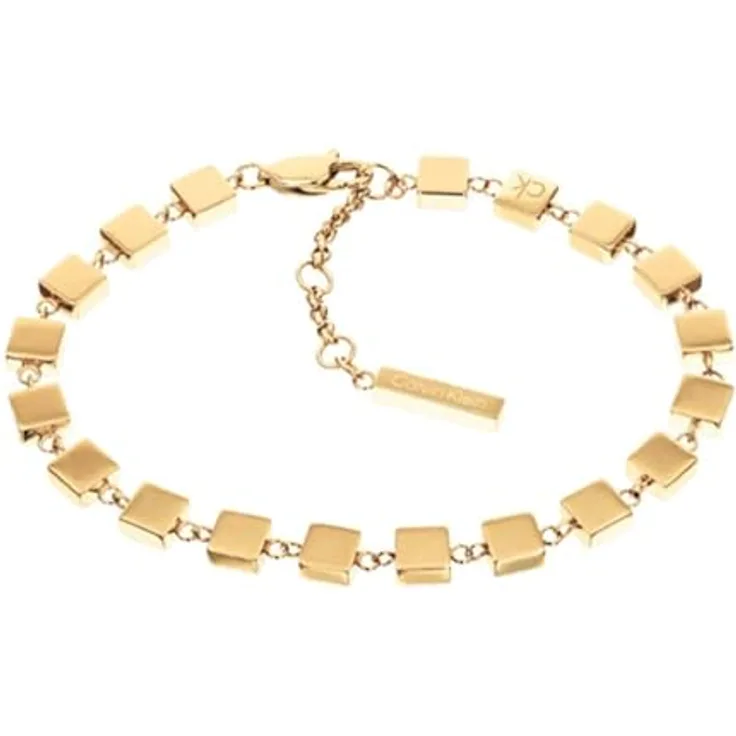 Calvin Klein Gliederketten-Armband für Damen, verstellbar, goldfarben, Edelstahl mit ionischer Dünngold-Beschichtung