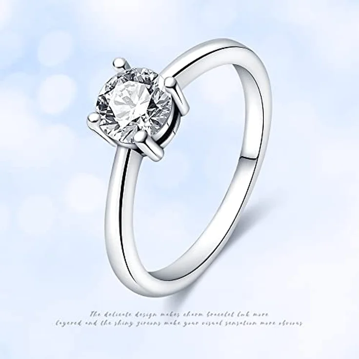KUNSIR 925 Sterling Silber Damenring Liebesknotenring mit Zirkonia, retro-vintage Design, Größe R1 – Bild 5