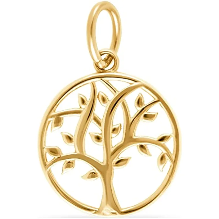 FAVS Kettenanhänger Lebensbaum, 375er Gelbgold, poliert, 1,8 cm lang, 1,2 cm breit