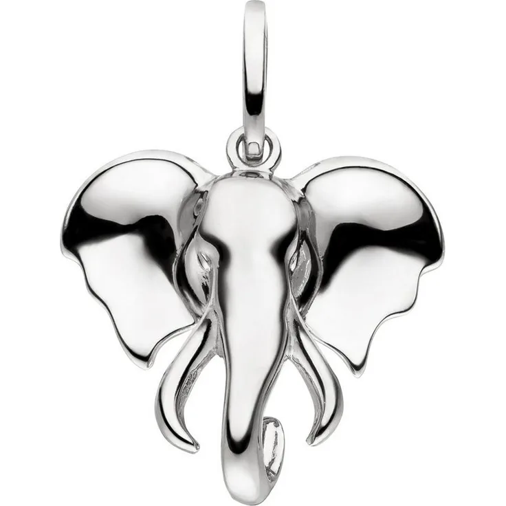 JOBO Kettenanhänger Elefant, 925 Silber rhodiniert, 21 mm hoch, anlaufgeschützt