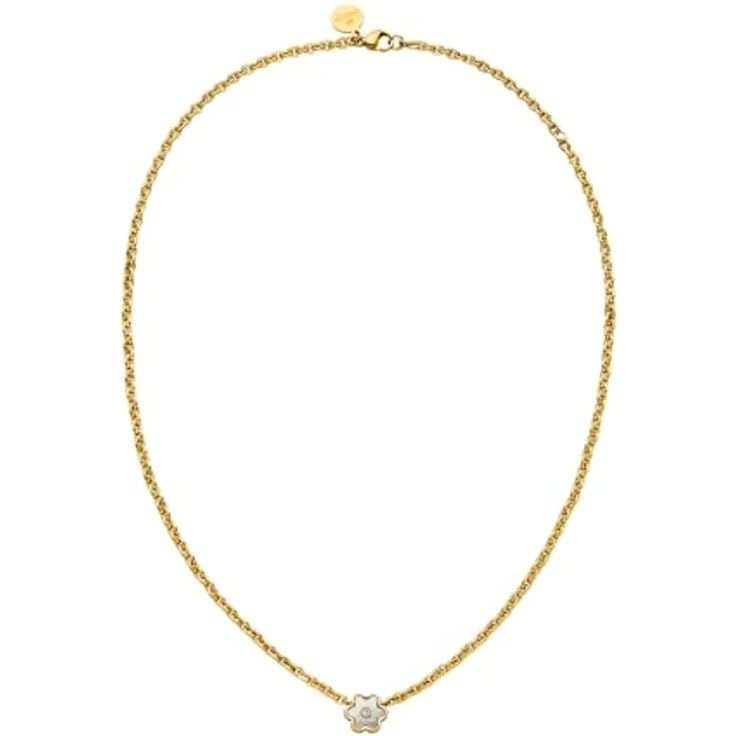Purelei Flourish Damen Kette, goldfarbene Halskette aus langlebigem Edelstahl, wasserfest, verstellbare Länge 40-45 cm, ideal für individuellen Look
