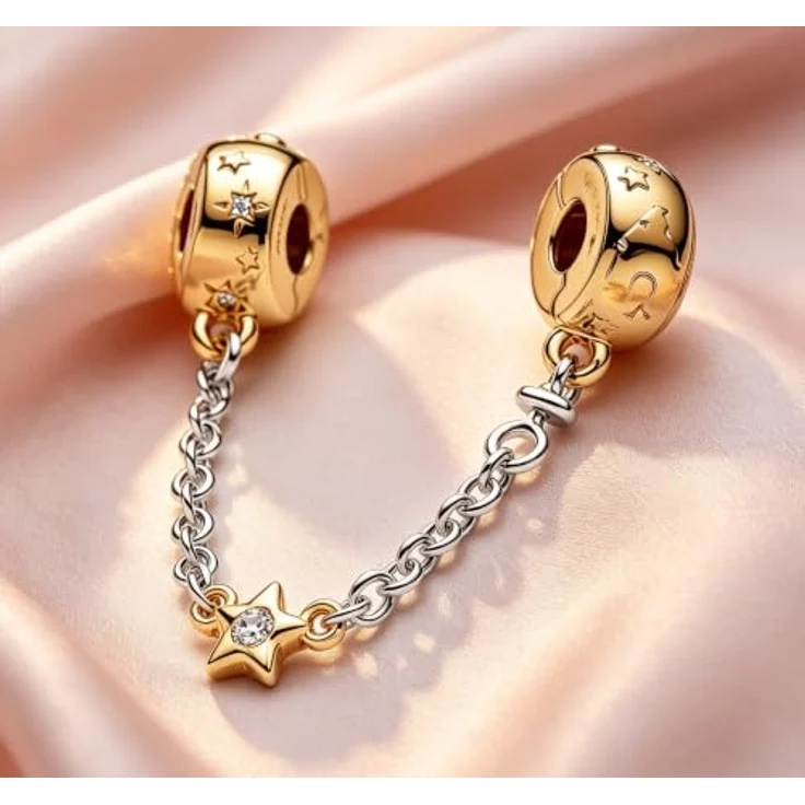 WEIMU Charms Stopper Gold 925 Sterling Silber für Armband, hypoallergen und sicher für empfindliche Haut, (Golden 15) – Bild 4
