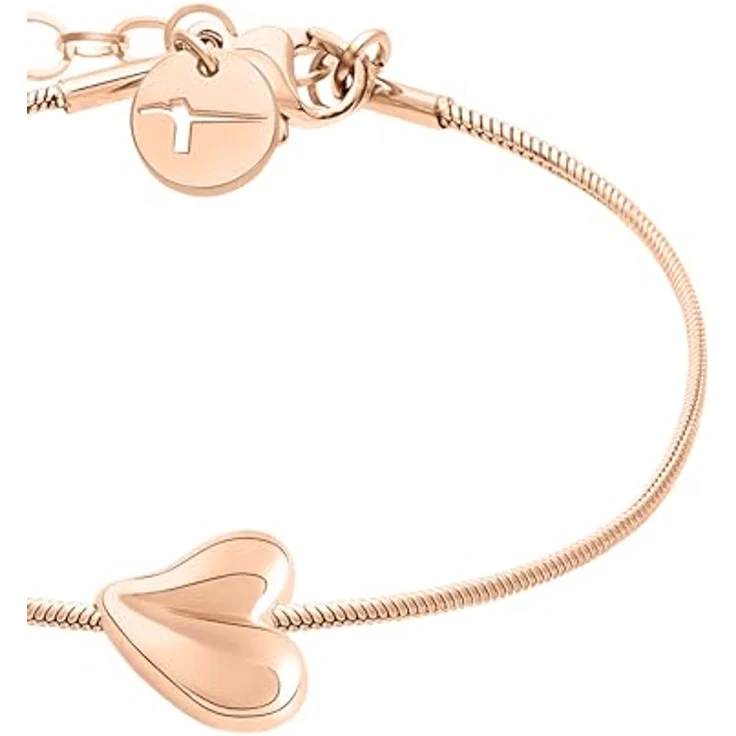 Tamaris Bracelet - Elegantes Armband aus poliertem Edelstahl in IP Roségold - Verstellbare Schlangenkette bis 21 cm - wasserfest & hautfreundlich – Bild 2