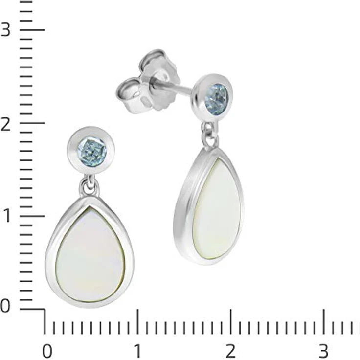 Zeeme Gemstones Damen Ohrhänger 925/- Sterling Silber, rhodiniert, mit blauen Topasen (beh.), 0,38 ct, 1,8 cm – Bild 2