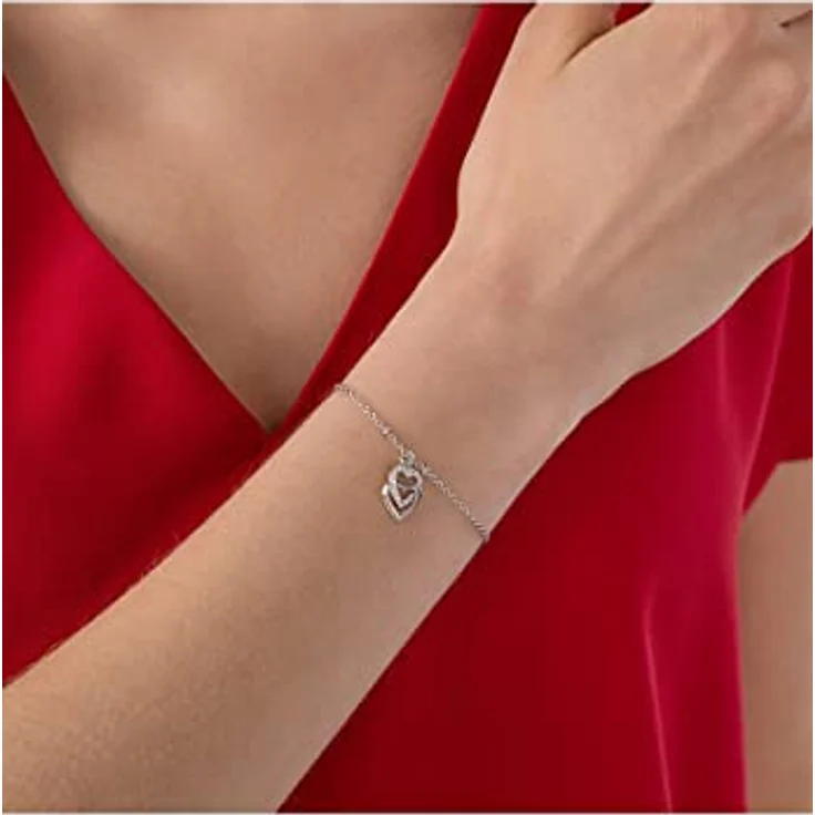 JETTE Damen-Armband 925er Silber mit 15 Zirkonia, Länge 17 cm, One Size, Geschenkbox – Bild 4