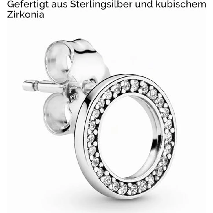 Pandora 290585CZ, Damen Ohrringe aus Silber mit Knopfdesign – Bild 3