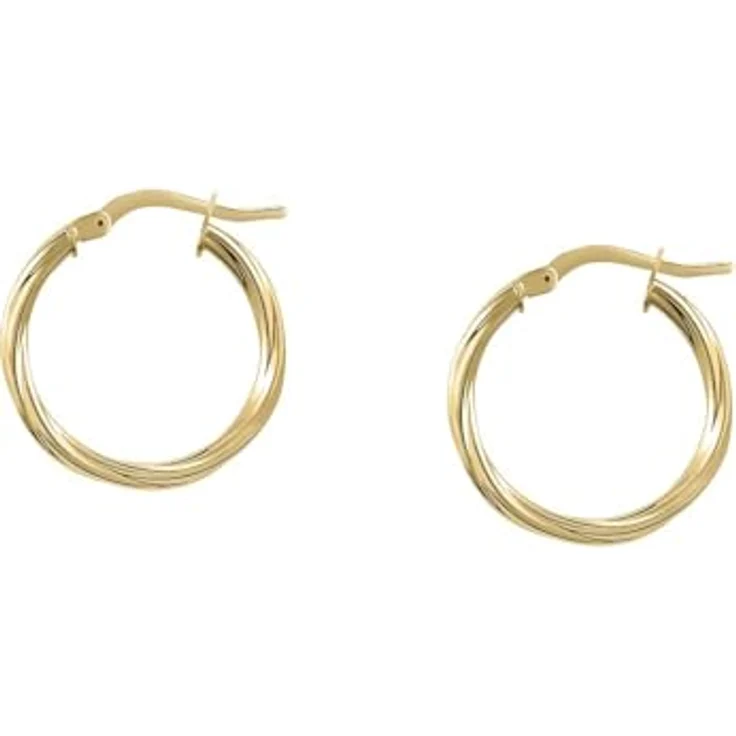 FAVS Damen-Creolen 375er Gelbgold, zeitloses Design, One Size – Bild 2