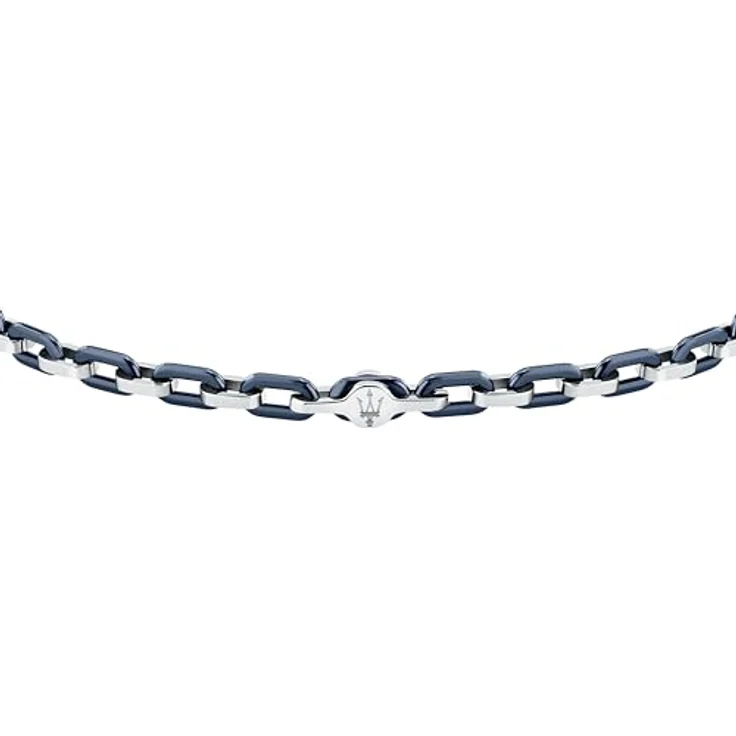 Maserati Herren-Armband Ceramic, Stahl und blaue Keramik, Kettenmodell mit Klickverschluss, 19 + 3 cm – Bild 2
