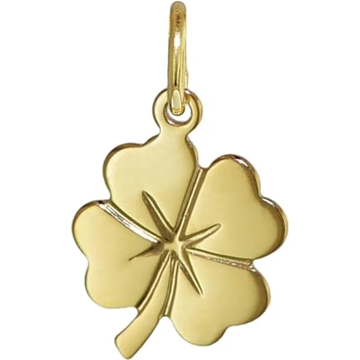 trendor Kettenanhänger 21643, Kleeblatt Anhänger Gold 333/8K, hochglanzpoliert, 14x10 mm mit Diamantschnitt