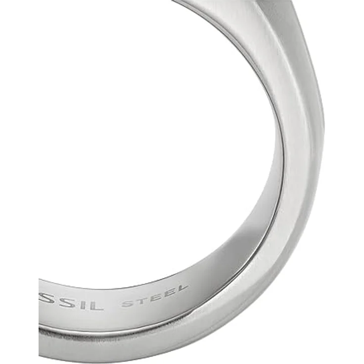 Fossil Herren-Edelstahlband Ringe, silberfarben mit poliertem Finish und schwarzer Akzentfarbe – Bild 2
