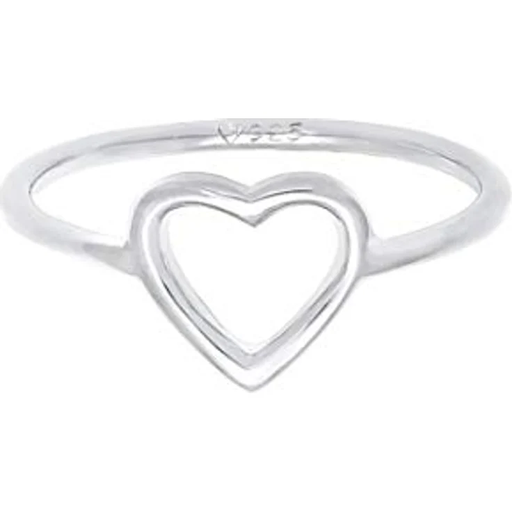 Elli Damenring Herz Cut Out, filigran in 925 Sterling Silber, handgefertigt und anlaufgeschützt – Bild 2
